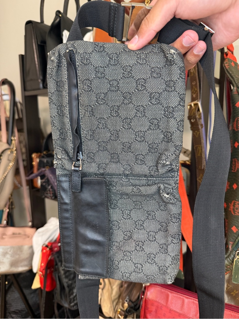 GUCCI
Black GG Denim Canvas Web Waist Belt Bag - Picture 3 of 12